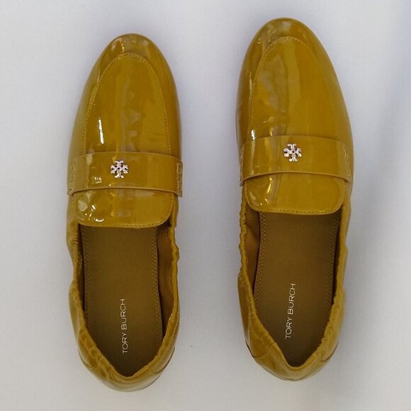 Tory Burch Ballet Loafer Patent Leather New NWOB Mustard Size 8.5 M - Picture 1 of 6